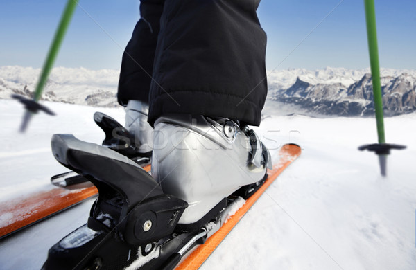 Kayakçılık spor kış hızlandırmak tepe Stok fotoğraf © mikdam