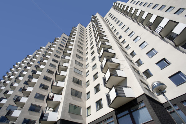 Apartment building with balconies Stock photo © mikdam
