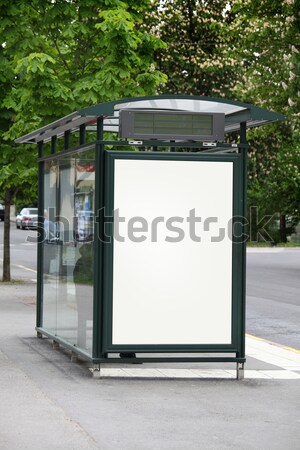 Przystanek autobusowy billboard szkła obrotu reklamy pokładzie Zdjęcia stock © mikdam