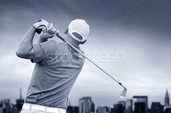 Stockfoto: Golfer · schieten · golfbal · huis · golf · sport