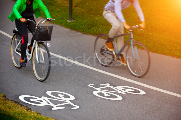 Bicikli sáv természet utca festék bicikli Stock fotó © mikdam