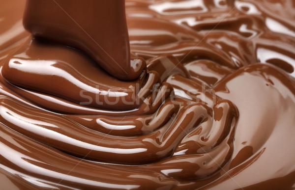 Chocolade stroom voedsel melk snoep koken Stockfoto © mikdam