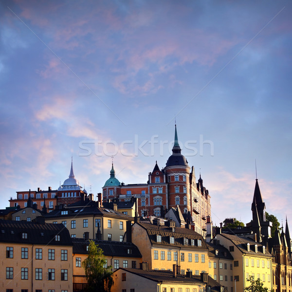 Widoku Sztokholm niebieski podróży Chmura architektury Zdjęcia stock © mikdam