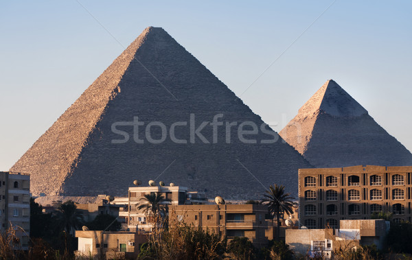 Piramidy w Gizie Kair Egipt Afryki Zdjęcia stock © mikdam