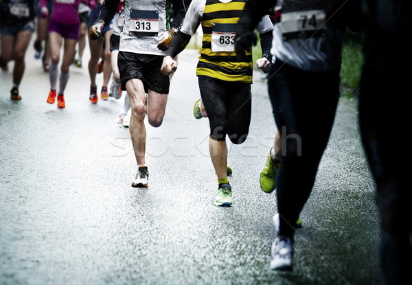 Marathon lopers straat lopen snelheid voet Stockfoto © mikdam
