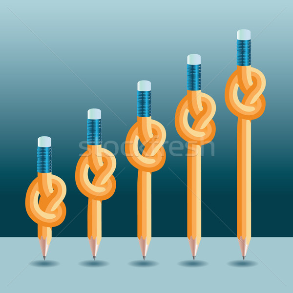 Knotted Pencil infographic Stock photo © mike301