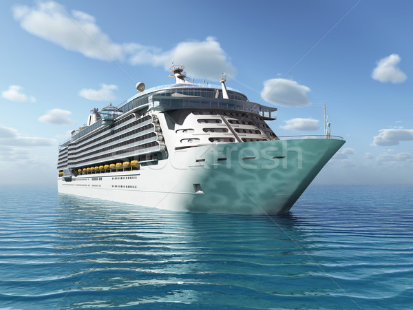 Stockfoto: Cruiseschip · hemel · Blauw · schip · golf · witte