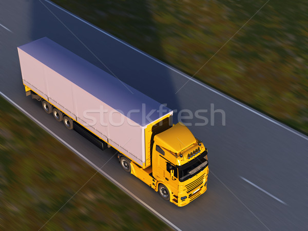 Vrachtwagen weg auto industrie snelheid verkeer Stockfoto © mike_kiev