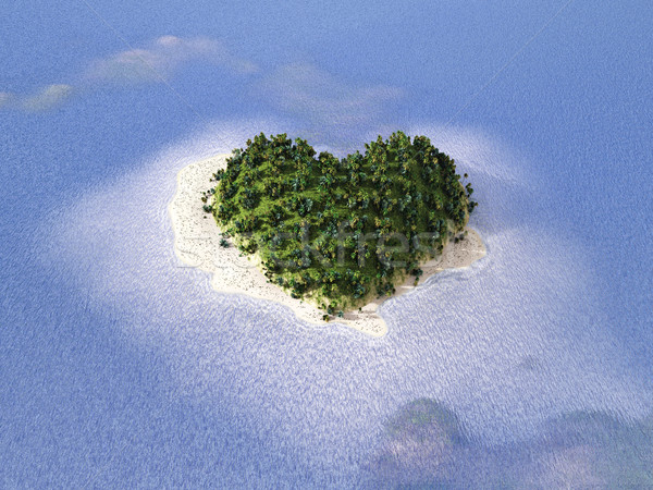 Imagine de stoc: Tropical · paradis · apă · copac · dragoste · inimă