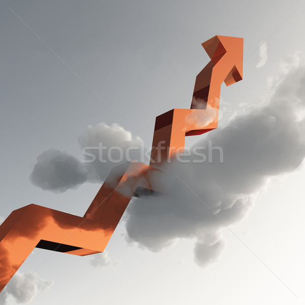 Grafiek wolken hemel Rood succes Stockfoto © mike_kiev