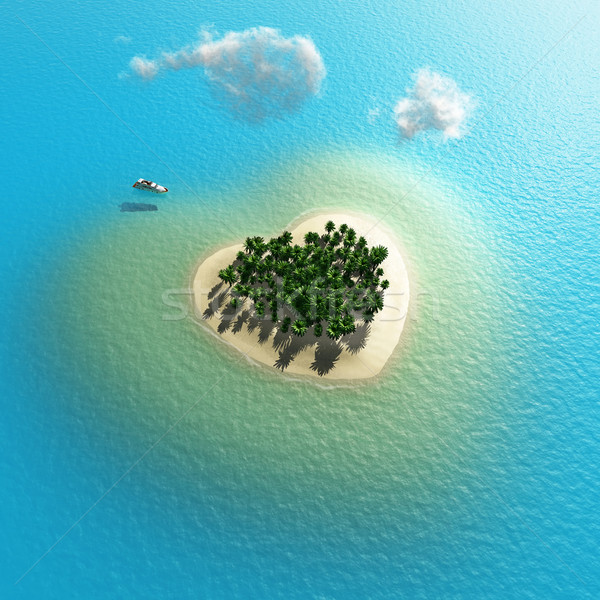 heart-shaped tropical island  Stock photo © mike_kiev