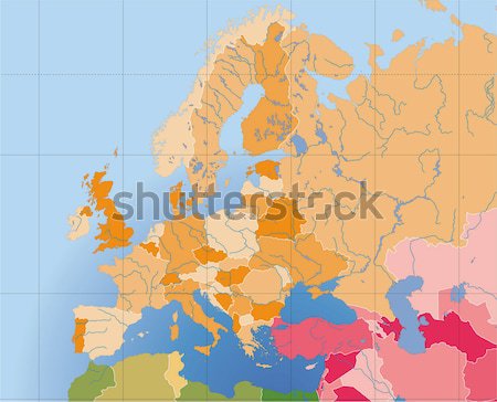 Européenne carte monde pays terres [[stock_photo]] © mike_kiev