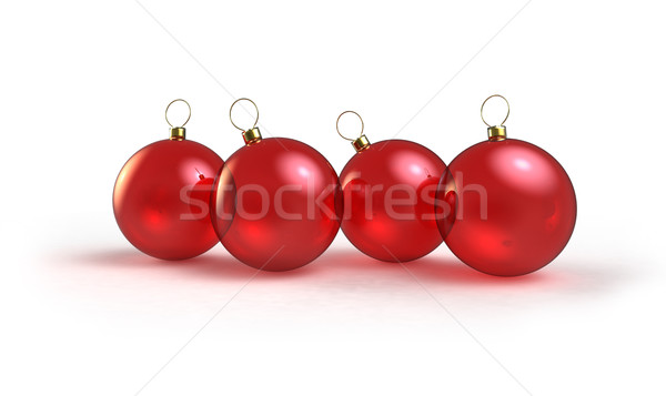 Rouge bulles décoration verre Noël vacances [[stock_photo]] © mike_kiev