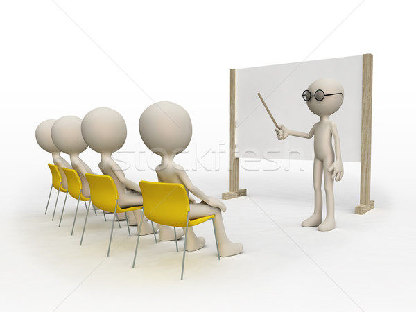 Foto stock: Professor · estudante · grupo · escolas · educação · cadeira