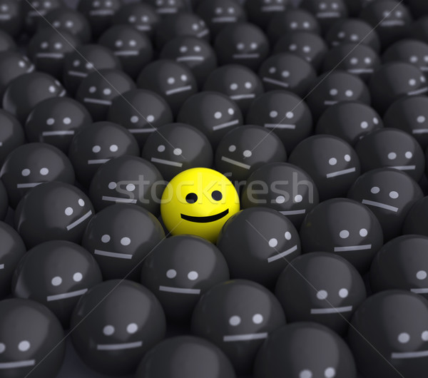 Lächeln grau Menge Gesicht Sitzung Gruppe Stock foto © mike_kiev