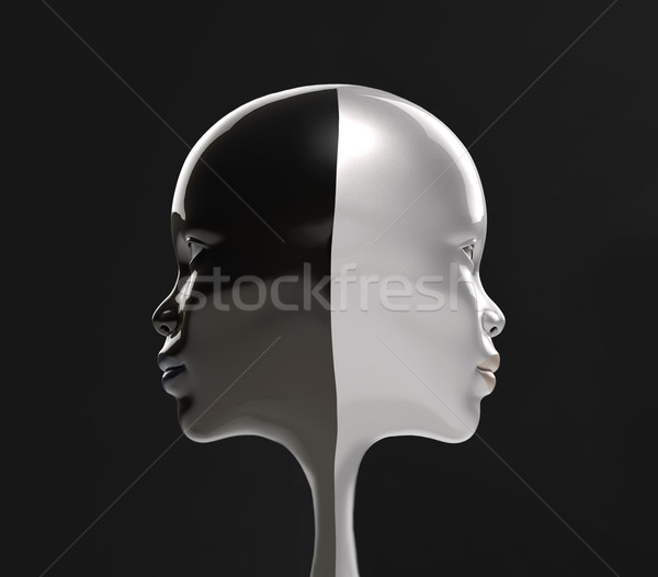 Kişilik birlik yüz portre siyah Stok fotoğraf © mike_kiev