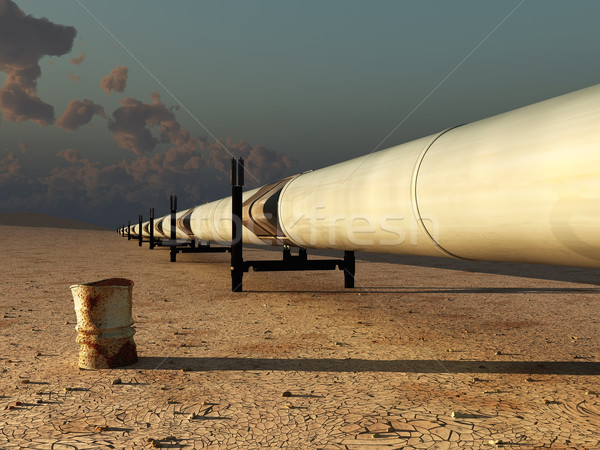 Pipeline Wüste Business Himmel Bau Technologie Stock foto © mike_kiev