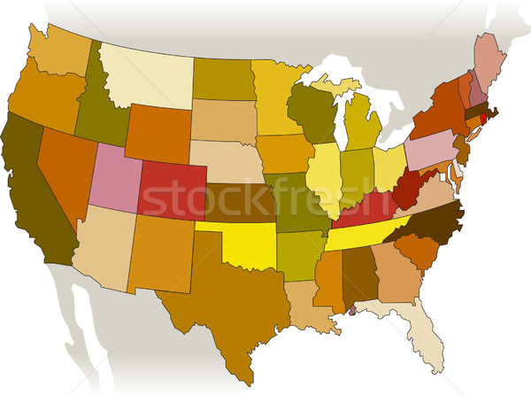 USA vector map  Stock photo © mike_kiev