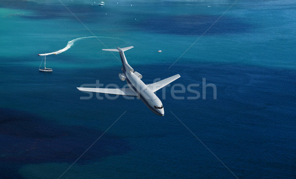 Avion mer eau océan bleu Voyage [[stock_photo]] © mike_kiev