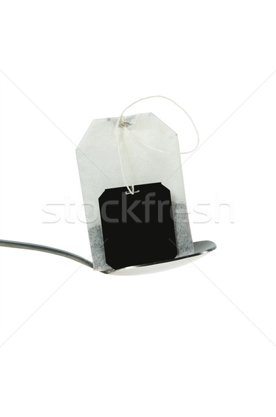 teabag with spoon isolated on white Stock photo © mikhail_ulyannik