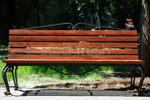 Bank elegante hout metaal ontspannen Stockfoto © mikhail_ulyannik