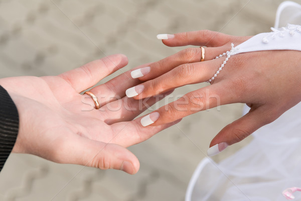 wedding hands Stock photo © mikhail_ulyannik