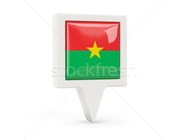 Stock fotó: Tér · zászló · ikon · Burkina · izolált · fehér