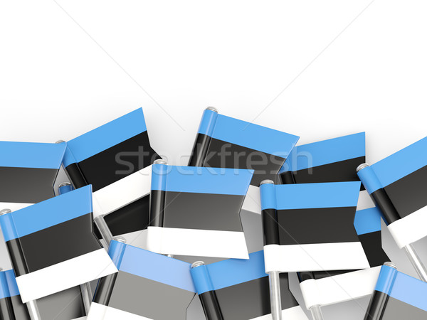 Bandera pin Estonia aislado blanco fondo Foto stock © MikhailMishchenko