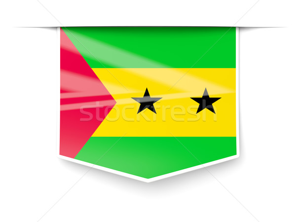 Square label with flag of sao tome and principe Stock photo © MikhailMishchenko