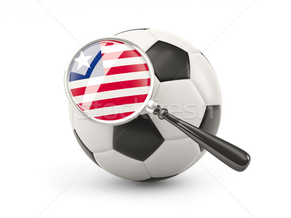 Football with magnified flag of liberia Stock photo © MikhailMishchenko