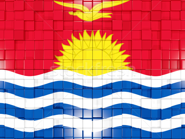 Background with square parts. Flag of kiribati. 3D illustration Stock photo © MikhailMishchenko