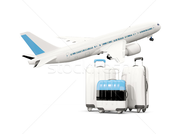 Foto stock: Equipaje · bandera · tres · bolsas · avión · aislado