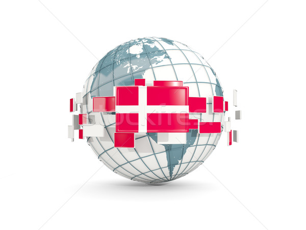 Welt Flagge isoliert weiß 3D-Darstellung Karte Stock foto © MikhailMishchenko