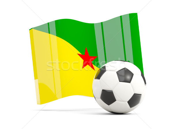 Football with waving flag of french guiana isolated on white Stock photo © MikhailMishchenko