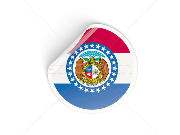 Flag of missouri, US state round sticker Stock photo © MikhailMishchenko