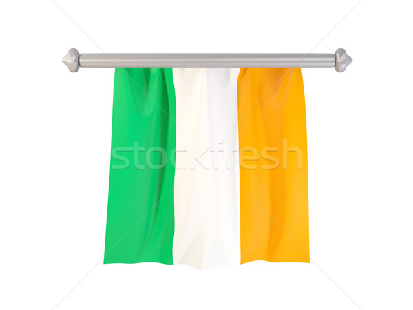 Zászló Írország izolált fehér 3d illusztráció címke Stock fotó © MikhailMishchenko