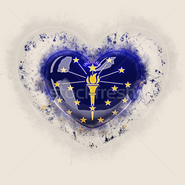 indiana state flag on a grunge heart. United states local flags Stock photo © MikhailMishchenko