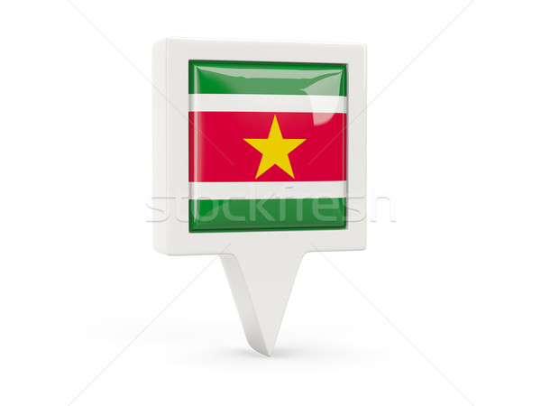 Tér zászló ikon Suriname izolált fehér Stock fotó © MikhailMishchenko