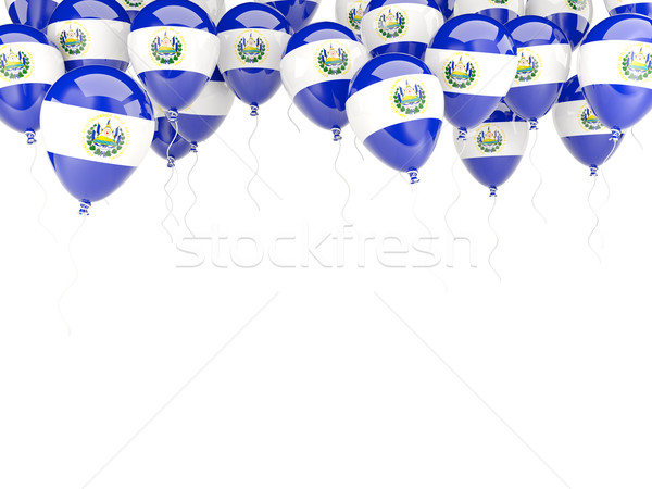 Balon cadru pavilion El Salvador izolat alb Imagine de stoc © MikhailMishchenko