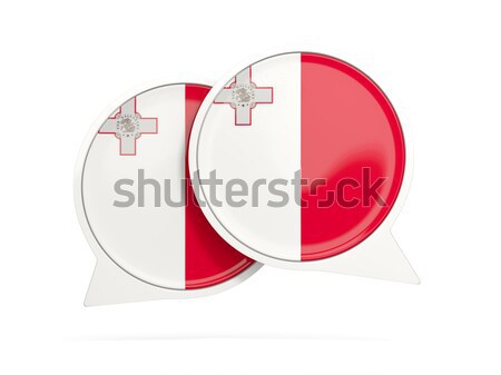 Foto stock: ícone · bandeira · Malta · isolado · branco · viajar
