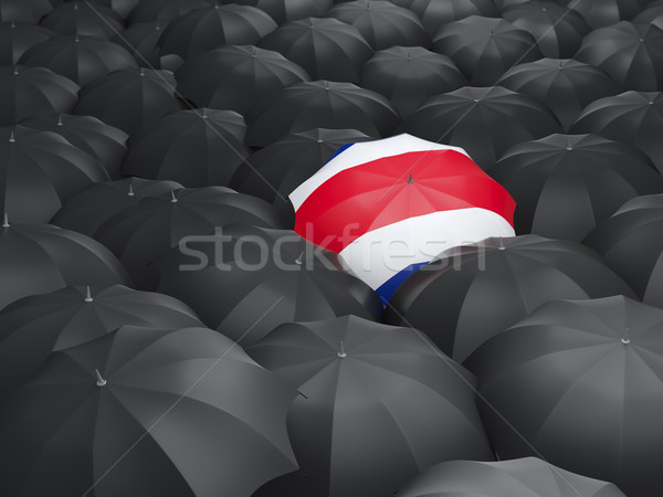 Stockfoto: Paraplu · vlag · Costa · Rica · zwarte · parasols · regen