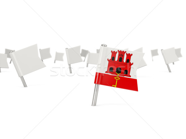 Square pin with flag of gibraltar Stock photo © MikhailMishchenko
