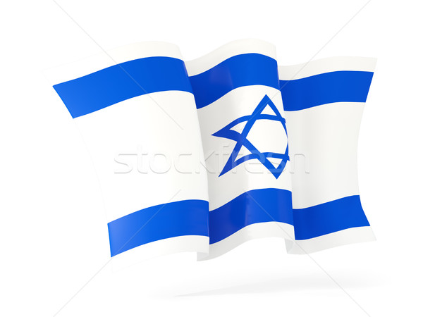 Vlag Israël 3d illustration geïsoleerd witte Stockfoto © MikhailMishchenko