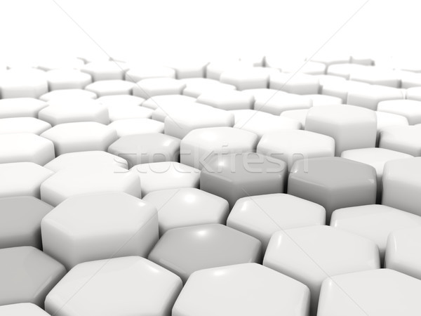 Imagine de stoc: Alb · industrial · hexagon · model · ilustrare · 3d · fundal