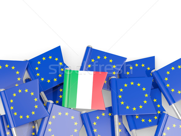 Zászló EU izolált fehér 3d illusztráció Európa Stock fotó © MikhailMishchenko