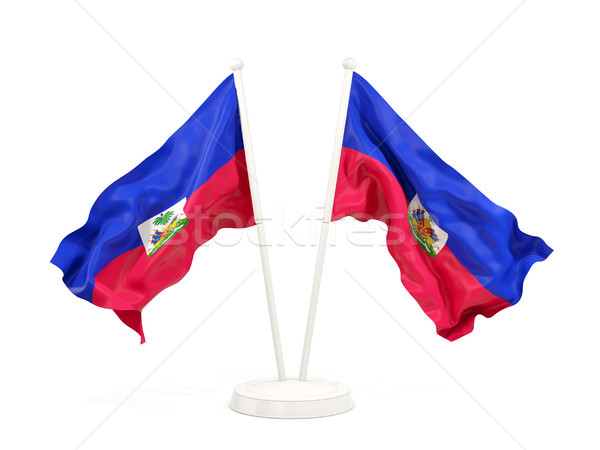 Two waving flags of haiti Stock photo © MikhailMishchenko