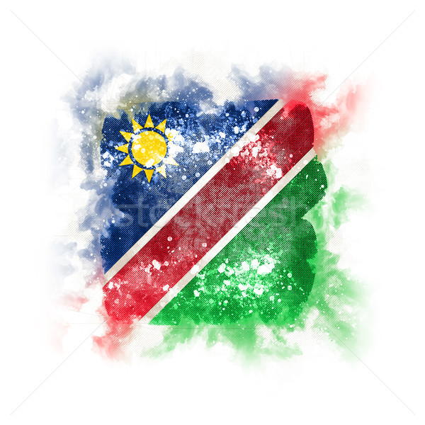 квадратный Гранж флаг Намибия 3d иллюстрации ретро Сток-фото © MikhailMishchenko