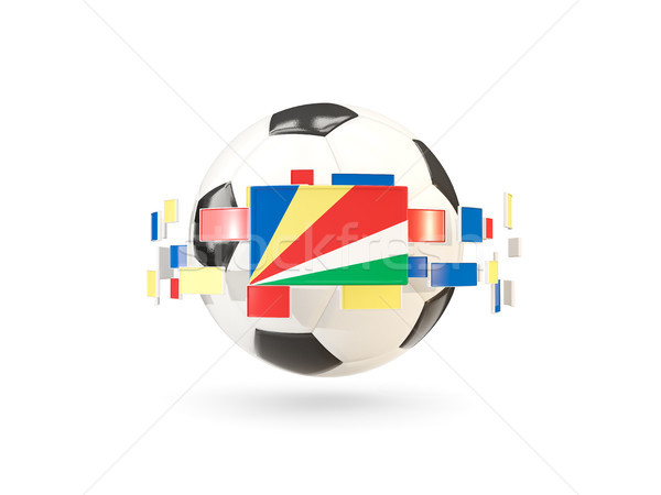 Soccer ball with line of flags. Flag of seychelles Stock photo © MikhailMishchenko