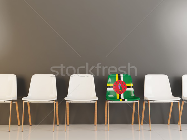 Foto stock: Cadeira · bandeira · Dominica · branco · cadeiras