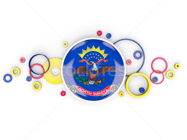 Round flag of north dakota with circles pattern. United states l Stock photo © MikhailMishchenko